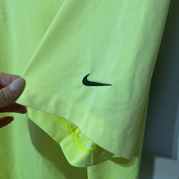 Nike Golf Dri-Fit Collared Shirt highlighter yellow color - Picture 5 of 7